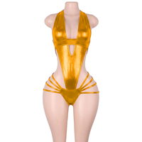 Tenues de danse exotiques à bretelles, combinaisons de pole dance, ensembles de lingerie, vêtements de performance métalliques brillants pour boîte de nuit
