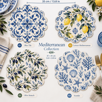Sets de table modernes en cuir PU crème floral, écologiques, chauffants, imperméables, résistants à l'huile, minimalistes et luxueux