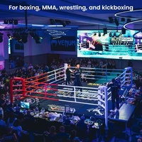 Ring de boxe surélevé personnalisé, structure en acier robuste, escalier portable pour salle de sport, MMA, Sanda, lutte, arène d'entraînement