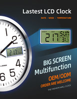 Termometer Multifungsi Layar Lcd 12 Inci, Jam Dinding Digital Dekorasi Motocross Bingkai Aluminium Multifungsi untuk Pemindai Suhu