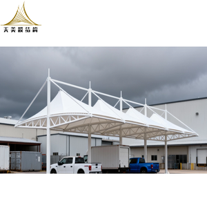 Copertura PVDF in PTFE da esterno di alta qualità struttura a membrana di trazione tenda impermeabile tettoia auto tenda parcheggio - Product Image 3
