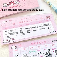 Carnet de planification hebdomadaire personnalisé imprimé, carnet de suivi Kawaii, agenda quotidien non daté personnalisable pour étudiants