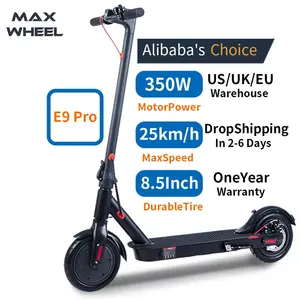 EU Warehouse E9pro 350W Motor Off Road Folding e Scooter 8.5 inches Fast Adult Electric Scooter With Suspension