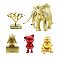 Haute qualité plaqué or trophée artisanat bijoux personnalisé éléphant commémoratif bijoux en métal