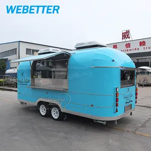 Webetter jalan mobile airstream truk Makanan Cepat penuh dilengkapi ponsel trailer makanan dengan penuh peralatan dapur untuk dijual di Amerika