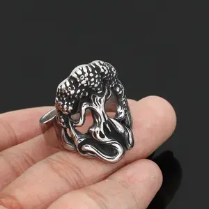2024 Wholesale Punk Men Rings Vintage Stainless Steel Rings Norse Mythical Tree Of Life Hip Hop Rings For Men Party Gifts