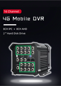Điện thoại di động <span class=keywords><strong>DVR</strong></span> 16 kênh NVR 8CH IPC 8CH AHD lai 1080P 4 gam GPS Wifi với đĩa cứng SD thẻ dung lượng cao cho xe buýt - Product Image 2