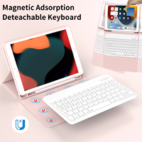 Kenke casing magnetik Keyboard desain baru IPad 10.2 inci dengan Slot pensil menerima ODM/OEM penutup Tablet bergaya untuk IPad ke-7 8th 9