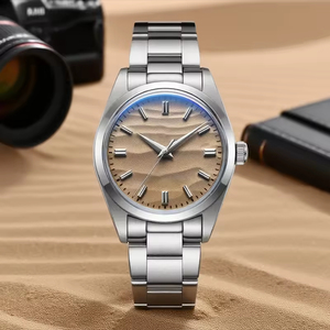 Reloj de Pulsera de Acero Inoxidable con Logotipo Personalizado, Minimalista, a la Moda, Resistente al Agua, con Esfera de Grano de Arena 3D y Movimiento de Cuarzo para Hombre - Product Image 1