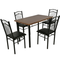 Ensemble de table à manger moderne 1 + 4 Table en bois DS-022 avec 4 chaises en PU pour la maison ou l'hôtel Meubles de salon