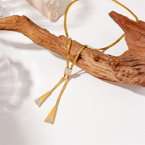 <span class=keywords><strong>Collier</strong></span> de pompons en acier inoxydable Colliers de cordes réglables en acier au titane pour la fête - Product Image 6