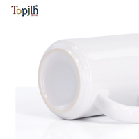 Topjlh Tasse en Céramique de Sublimation 15oz, Grande Tasse à Café Blanche de Haute Qualité pour Cadeaux Promotionnels, Vente en Gros avec Logo Personnalisé