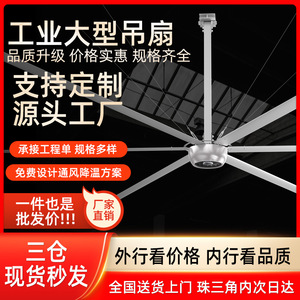 Ventilateur de plafond industriel Hengshuangda 7m en alliage d'aluminium, ventilateur axial à roulement à billes, électrique 220V, noir - Product Image 4