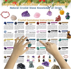 Calendrier de l'Avent avec cristaux de Noël de qualité supérieure avec collection de roches et 24 pierres précieuses de guérison - Product Image 1