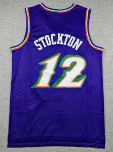 Maillot de football américain Utah Jazz, Stockton 12, Malone 32, 2 styles, imprimé par transfert thermique, survêtement pour homme 100% polyester - Product Image 2