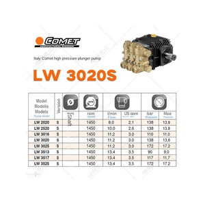 Pompe à piston électrique manuelle <span class=keywords><strong>haute</strong></span> <span class=keywords><strong>pression</strong></span> en laiton <span class=keywords><strong>COMET</strong></span> LW 3020S - Qualité industrielle, débit élevé pour le nettoyage intensif - Product Image 3