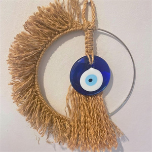 Hilo de cáñamo hecho a mano, tejido de Ojo Azul, decoración de pared, bazar de mimbre, Ojo del <span class=keywords><strong>diablo</strong></span> turco, arte de pared, decoración del hogar - Product Image 3