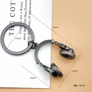 Creative Punk Rock Jewelry, Men's <strong>Funny</strong> 3D Metal Retro <strong>Headphones</strong>, Key Chain Pendant DJ Music <strong>Headphones</strong>, Hip-hop Rock Key Chain - Product Image 6