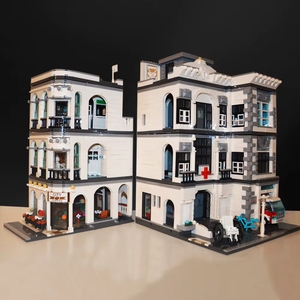 Jiestar 89135 Street View Expert Hospital Emergency Modular Assembly Square <span class=keywords><strong>Bank</strong></span> MOC Building Block Bricks Toys Set - Product Image 3