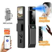 GRATEAIEN AER66 Serrure intelligente avec reconnaissance faciale, empreinte digitale, mot de passe, carte IC, déverrouillage à distance Tuya WiFi, IP68 pour hôtel, villa, appartement
