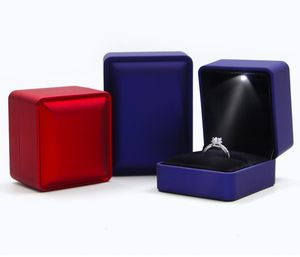 Scatola di gioielli con fornitura diretta di fabbrica ultima scatola di anello di fidanzamento nero con Logo personalizzato a Led - Product Image 6