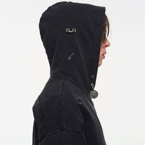 Custom Heavyweight <b>Zip</b>-<b>Up</b> <b>Hoodie</b> for <b>Men</b> Streetwear <b>Black</b> Y2K with 100% Cotton Winter Season Letter Pattern Hooded Collar - Product Image 5