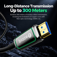 Câble HDMI 2.0 en fibre optique Biaze 4K 60Hz AOC, câble HDMI optique actif HDR ARC pour téléviseur, projecteur, moniteur, longue distance