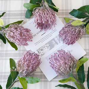 Fleur artificielle floquée en plastique et soie, jaune clair et blanc, haute simulation, pour décoration maison et mariage - Product Image 1