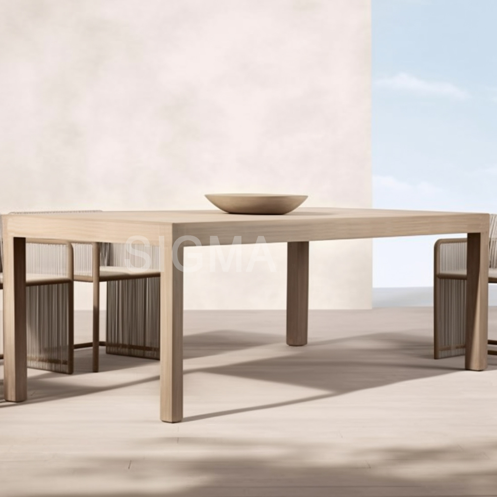 Outdoor Garden Furniture Patio Furniture Teak with rope  Dining Table With Chairs Set Furniture Dining table Sets
