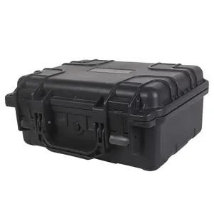 معدات متينة تحمل حقيبة آمنة واقية IP67 أسود مقاوم للماء صندوق من البلاستيك الصلب مع رغوة