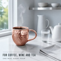 Vente en gros de tasses à Moscow Mule en acier inoxydable plaqué cuivre, 18 oz, avec poignée, verre à cocktail adapté aux rassemblements familiaux