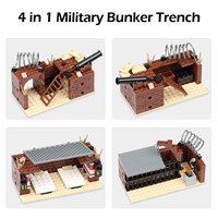 Ensembles de blocs de construction de bunker militaire, base d'armée moderne, blocs en plastique ABS, modèle de jouet éducatif, jouets de construction unisexes