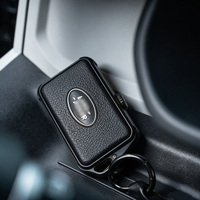Étui pour clé de voiture en cuir noir, coque de clé intelligente, coque de protection en aluminium pour Range Rover/Sport Defender Discovery 4/5 à partir de 2018