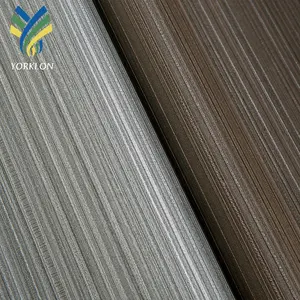 ETHEREAL Modern Gold Grey Plain Textured Contract Wall Fabric PVC Wallpaper Wallcovering For Hotel Home Wall Interior Decor