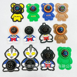 Venta caliente parches de carcasa de luz de PVC Etiqueta de decoración <span class=keywords><strong>LED</strong></span> electrónica accesorios de ropa de dibujos animados de goma brillante - Product Image 3