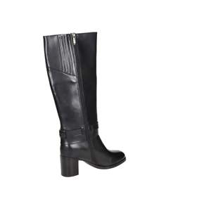 Tamaris Women's <b>Knee</b> <b>High</b> Boots Black Leather Buckle Detail Block Heel - Product Image 5