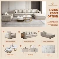 Modernes LED-Verstellbares Lederbett mit Luxuriösem Polster und Großem Weichem Kopfteil, Ambiente-Beleuchtung, Schlafzimmer-Möbelset