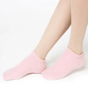 OEM-calcetines de silicona de hilo de plumas, Gel de refrigeración, calcetines hidratantes para Spa