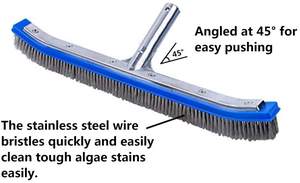 <span class=keywords><strong>Brosse</strong></span> à récurer pour <span class=keywords><strong>piscine</strong></span> en acier inoxydable BN 18 \ "avec poignée en aluminium outil et accessoire de nettoyage de <span class=keywords><strong>piscine</strong></span> - Product Image 2