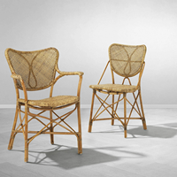 Chaise de salle à manger en plastique, meuble d'extérieur tissé léger, couleur miel, Vintage