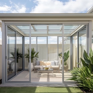 Véranda en verre toutes saisons, structure en aluminium durable, résistante au vent et à la pluie, pour villa, terrasse et <span class=keywords><strong>jardin</strong></span> - Product Image 1
