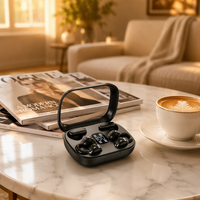 Earbud TWS Jepit Telinga dengan Layar LED Digital, Suara Stereo, Kontrol Sentuh, Nirkabel, Olahraga, Hands-free, Earphone TWS, Hadiah Liburan