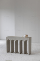 Minimaliste Moderne Wabi Sabi Console Table Lumière Béton Japandi Style Ferme Maison Art Déco Salon Salle À Manger Cuisine Hôtels