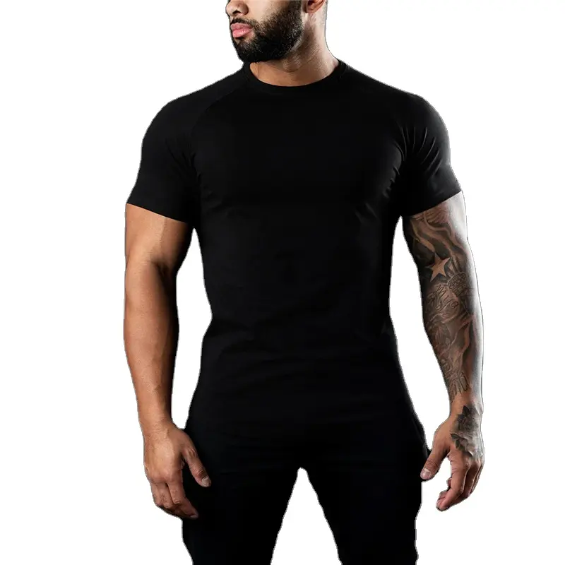 Gym High quality cotton adult Custom breathable fitness body building short sleeve sports men t shirts