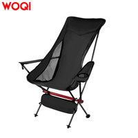 Chaise portable compacte à dossier haut WOQI, grande, robuste, pour la randonnée, le camping, les voyages, la plage, les pique-niques, la pêche, avec sac de rangement