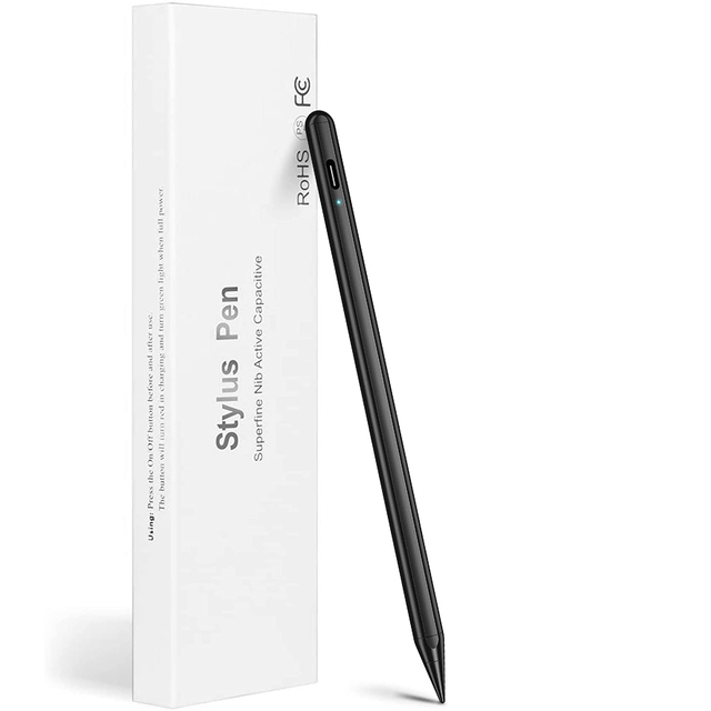Pro Stylus Black Engraved Logo Smart Palm Rejection Air Pen with 1.00 POM Tip for iPad 2024 2025