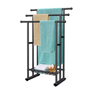 Toallero Metálico de 3 Niveles, 24.4" L x 13" W x 39" H, Resistente al Óxido, con Cesta de Almacenamiento, Diseñado para Toallas Grandes - Product Image 1