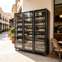 Réfrigérateur de bar personnalisé avec porte vitrée, refroidisseur de boissons et armoire de rangement pour vin/bière pour bars et chambres d'hôtel