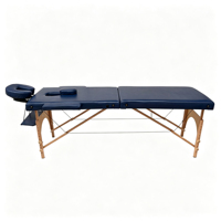 Table de massage portable moderne en bois de hêtre et cuir PU pour salons de beauté, hôtels, écoles - pliable, éponge haute densité