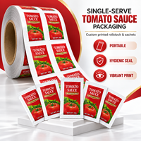 Sachets de ketchup tomate imprimés de qualité alimentaire pour hamburgers et pizzas, 10g, emballage biodégradable, conditionnement de ketchup tomate